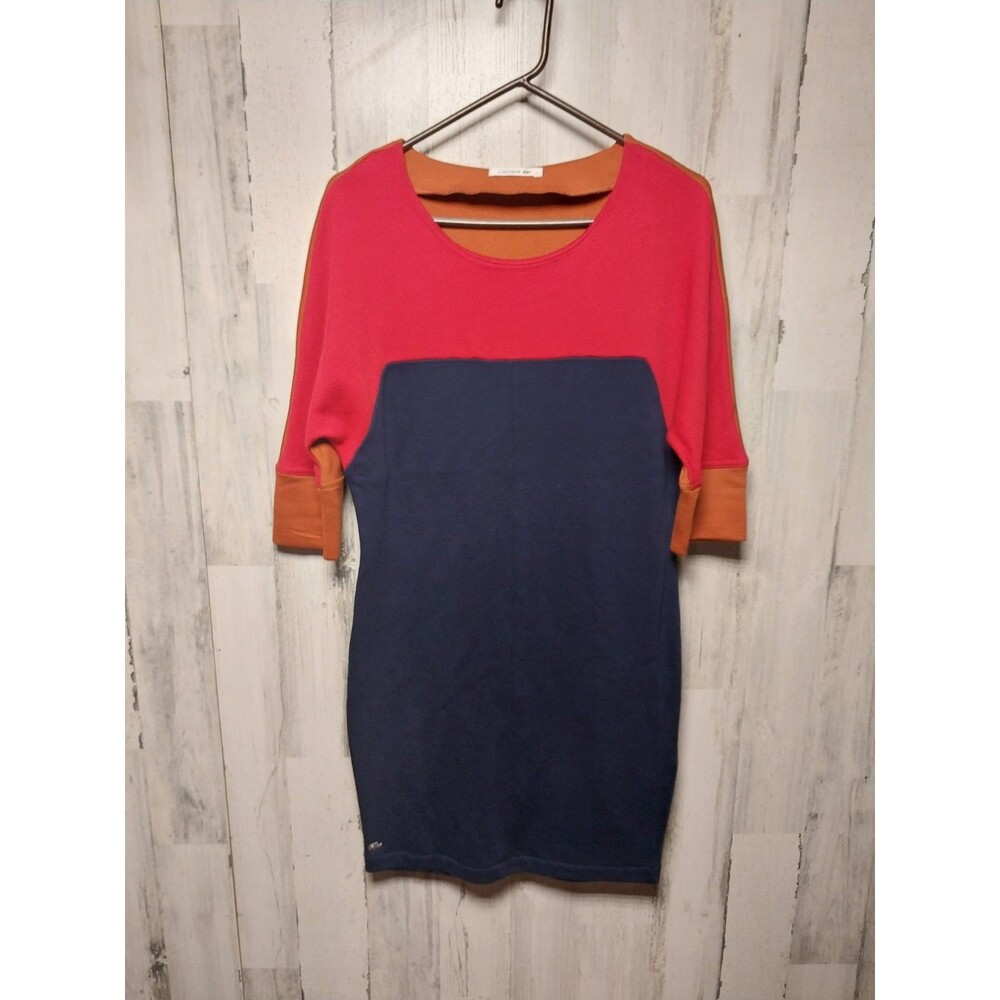 Lacoste Color Block Knit Sheath Dress Size 36 Small